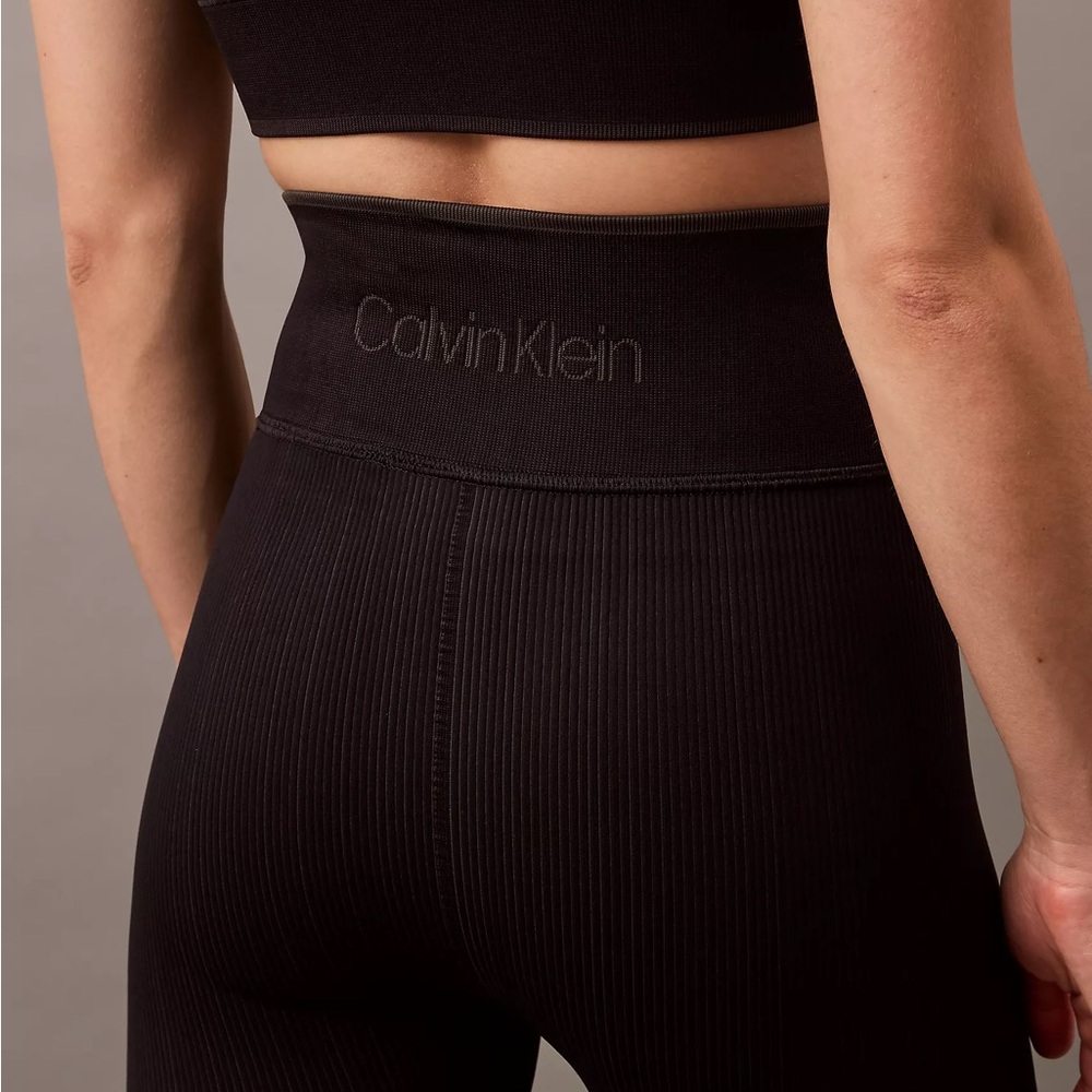 Calvin Klein Black Ribbed Leggings NWT